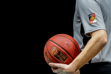 Baskteball Bundesliga referee with official BBL ball
